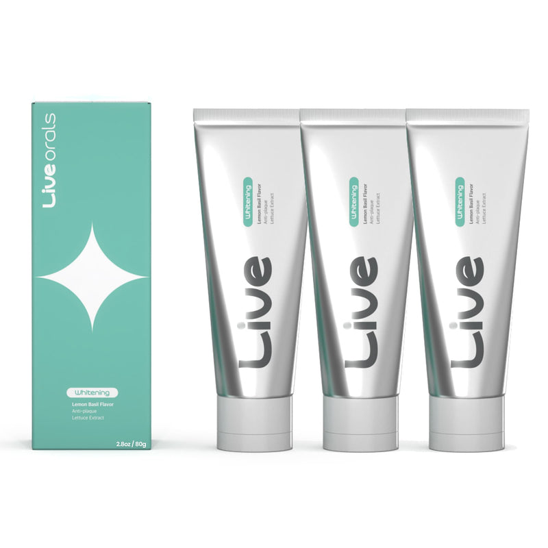 LiveOrals Whitening Toothpaste 3x80g – Fluoride-Free, Nano-Hydroxyapatite