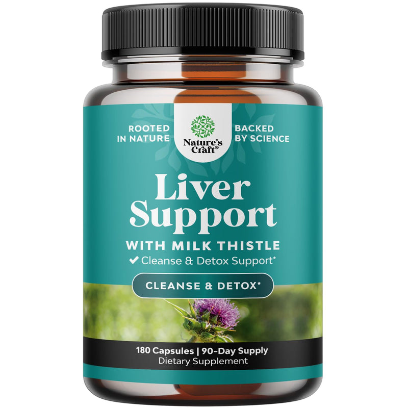 Natures Craft Liver Cleanse Detox & Repair 180 Capsules | Herbal Liver Support with Milk Thistle