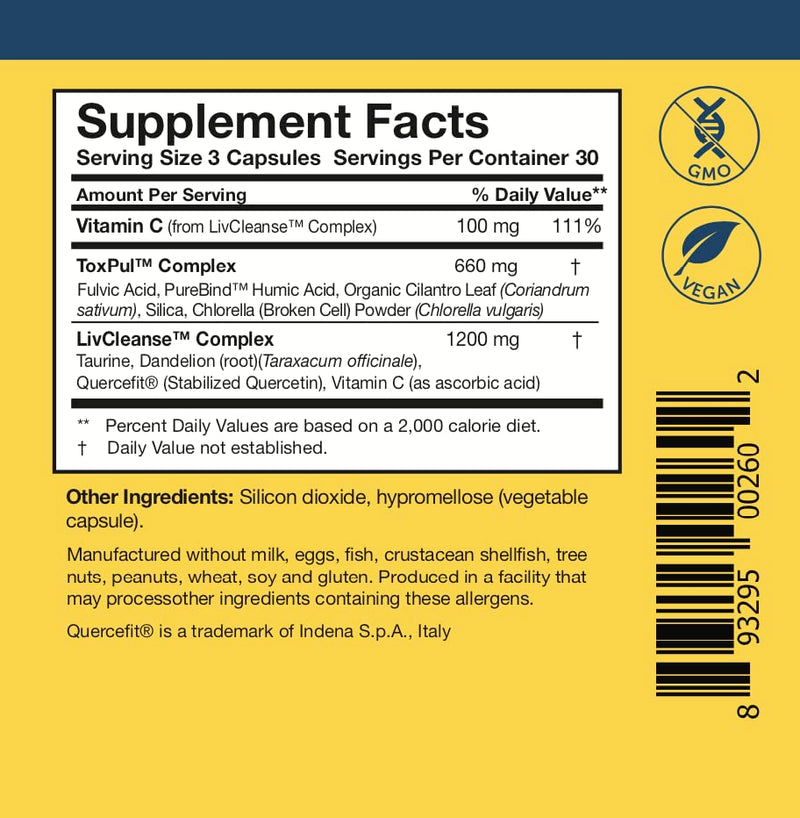 Detox Duo by Researched Nutritionals: Liposomal Glutathione 450mg + ToxinPul