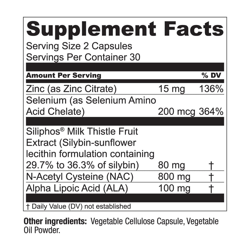 LiverWell Liver Cleanse & Metabolic Support – Milk Thistle, NAC, ALA, Zinc (60 Caps) | Live Conscious