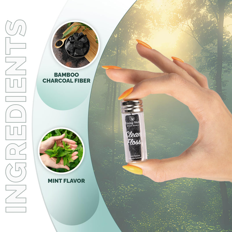 Living Well Bamboo Charcoal Dental Floss – Natural, Vegan & Biodegradable