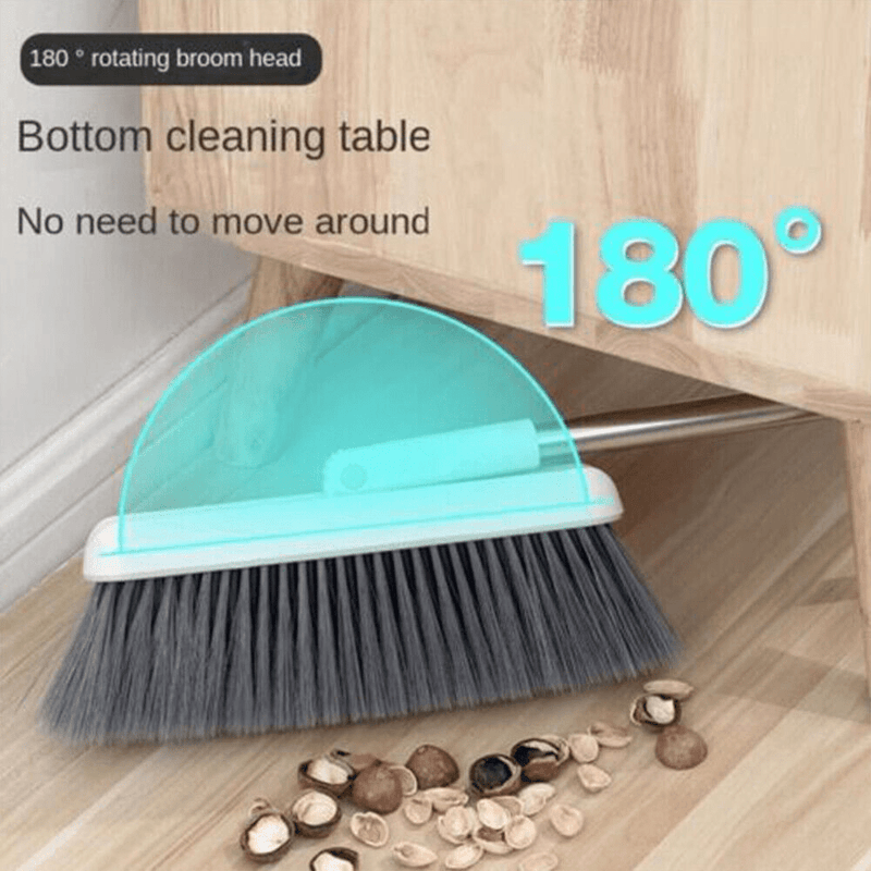 Long Handled Dustpan and Brush Set Strong Metal Handle Dust Pan & Broom Sweeper - InStock