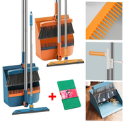Long Handled Dustpan and Brush Set Strong Metal Handle Dust Pan & Broom Sweeper - InStock