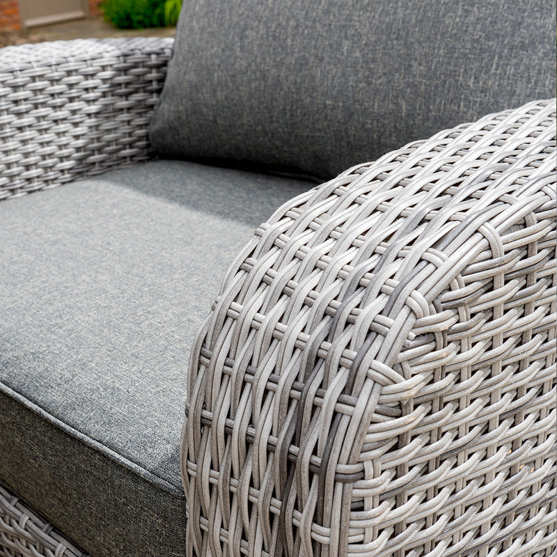 Longbeach 5 Seat Garden Lounge Set with Wicker Finish