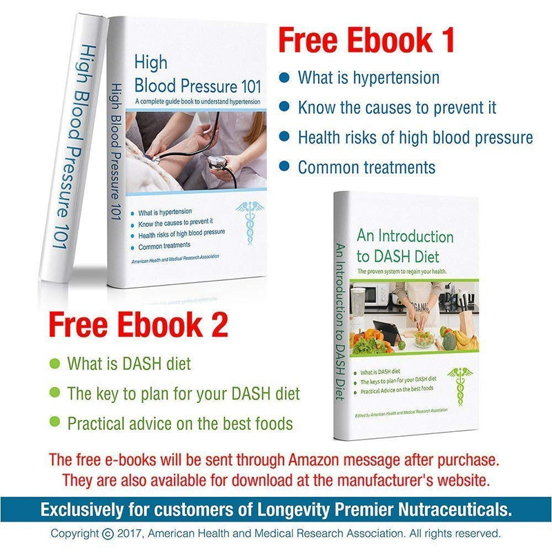 [2-Bottle Value Pack] Longevity Blood Pressure Formula - Scientifically Formulated with Hawthorn & 12+ Quality All Natural Herbs