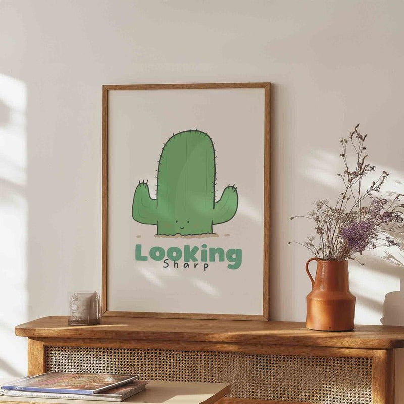 Looking Sharp Cactus Wall Art Print – Funny Botanical Decor UK