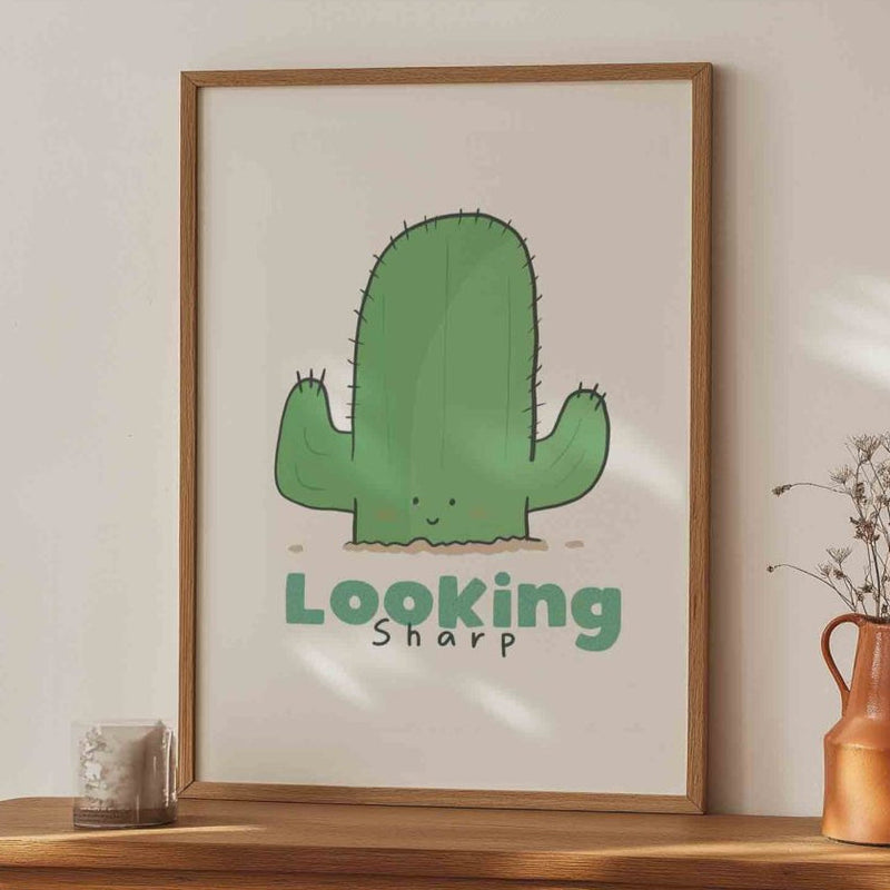 Looking Sharp Cactus Wall Art Print – Funny Botanical Decor UK