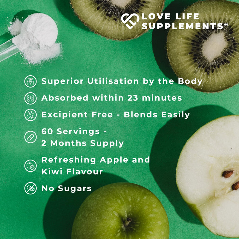 Love Life Supplements EAA Amino Acids Powder – 9 Essential Amino Acids, 60 Servings, Apple & Kiwi