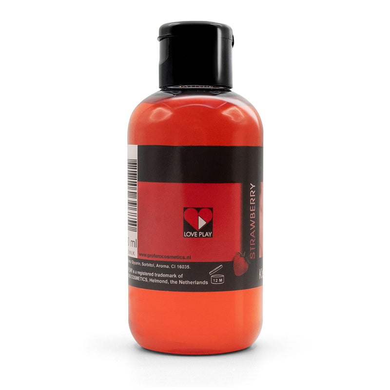 LOVE PLAY Strawberry Flavored - Full Body Oil for Women and Men - Edible Warming Oil for The Body - 100% Vegan and Fun - 150ml