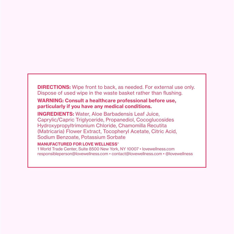 Love Wellness pH Balancing Wipes for Women | Fragrance-Free, Travel Size 3-Pack | Intimate Hygiene
