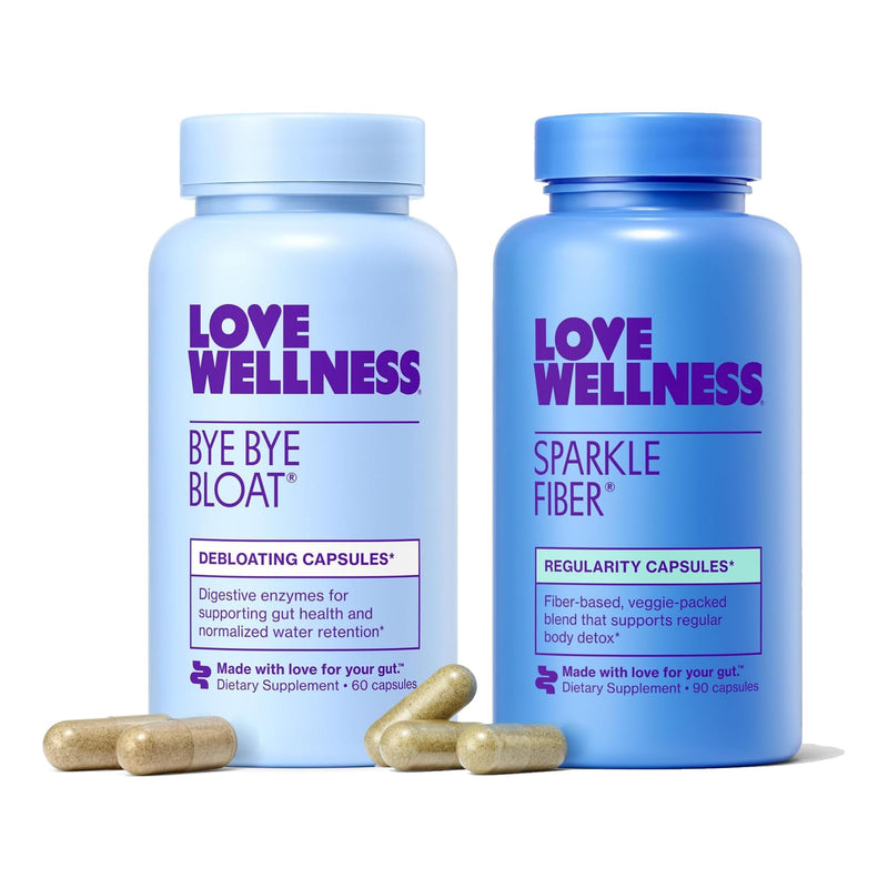 Love Wellness Universal Gut Duo: Bye Bye Bloat & Sparkle Fiber for Women