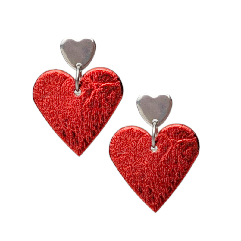 Lovestruck Leigh red mini heart stud earrings