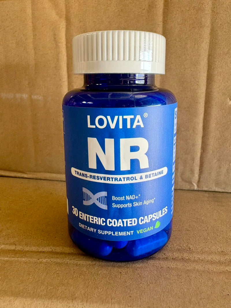 LOVITA NR 350 mg NAD Booster with Trans-Resveratrol & Betaine – 30 Vegan Enteric Capsules