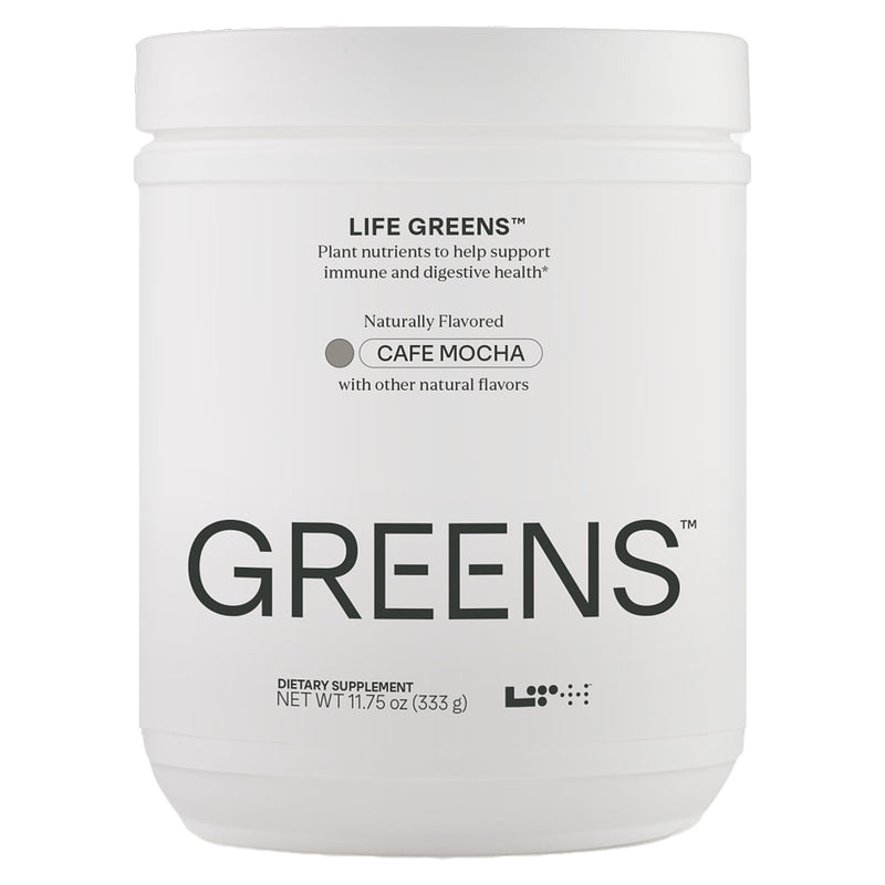 LTH Life Greens – Premium Superfood Powder with Probiotics & Enzymes (Cafe Mocha, 11.75 oz)