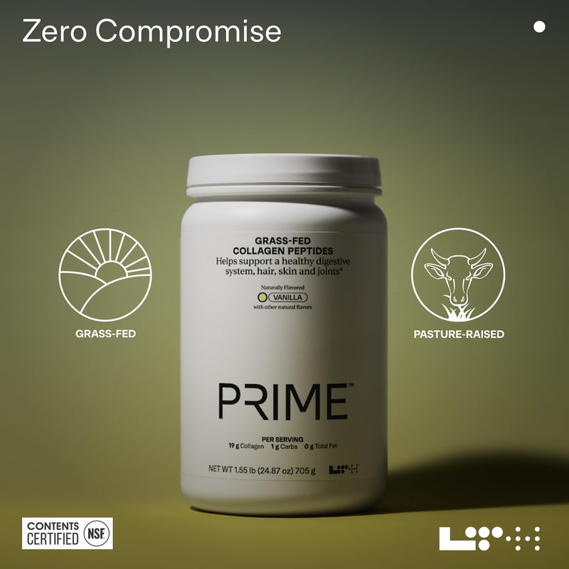 LTH Prime Collagen Peptides - Grass-Fed Vanilla, 30 Servings | Supports Joints, Digestive Health, Hair & Skin