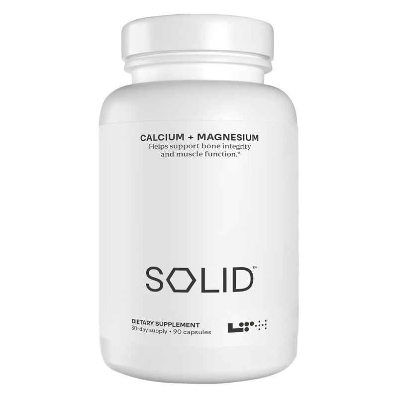 LTH Solid Calcium & Magnesium - Trusted by Life Time Members - Mineral Supplement - Support Energy, Muscle, Bone & Heart Health - 1 to 1 Ratio - 30-Day Supply