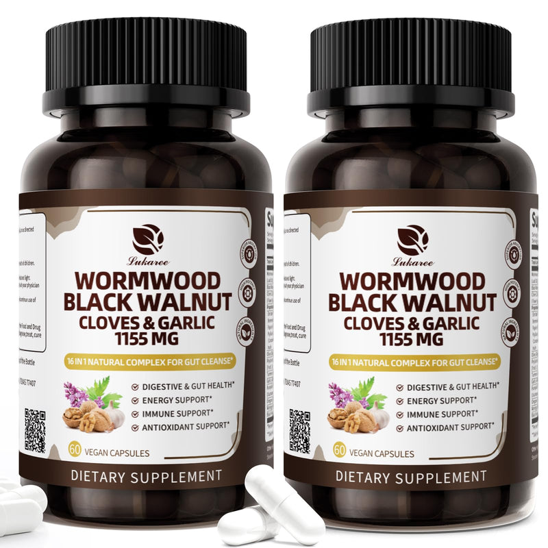 Lukaree 16-in-1 Wormwood Detox Capsule | Liposomal 98% Absorption | Vegan 1155mg