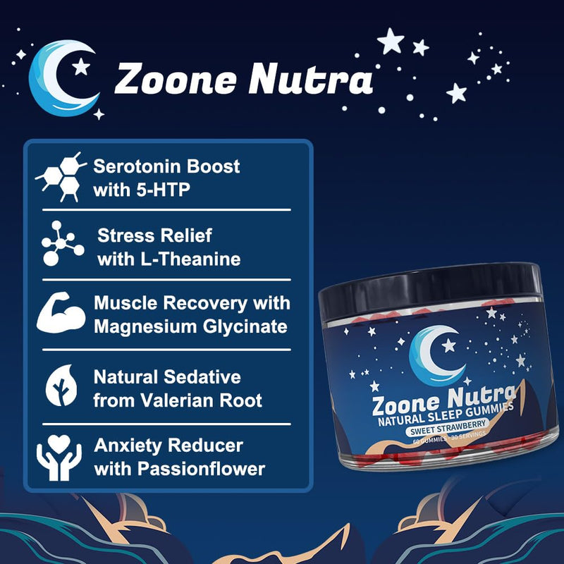 Zoone Nutra Lulla-Bites Sleep Gummies – Melatonin-Free Strawberry (60 Count)