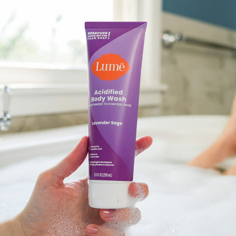 Lume Acidified Body Wash Lavender Sage – 24 Hour Odor Control (Pack of 2) | SLS & Paraben Free