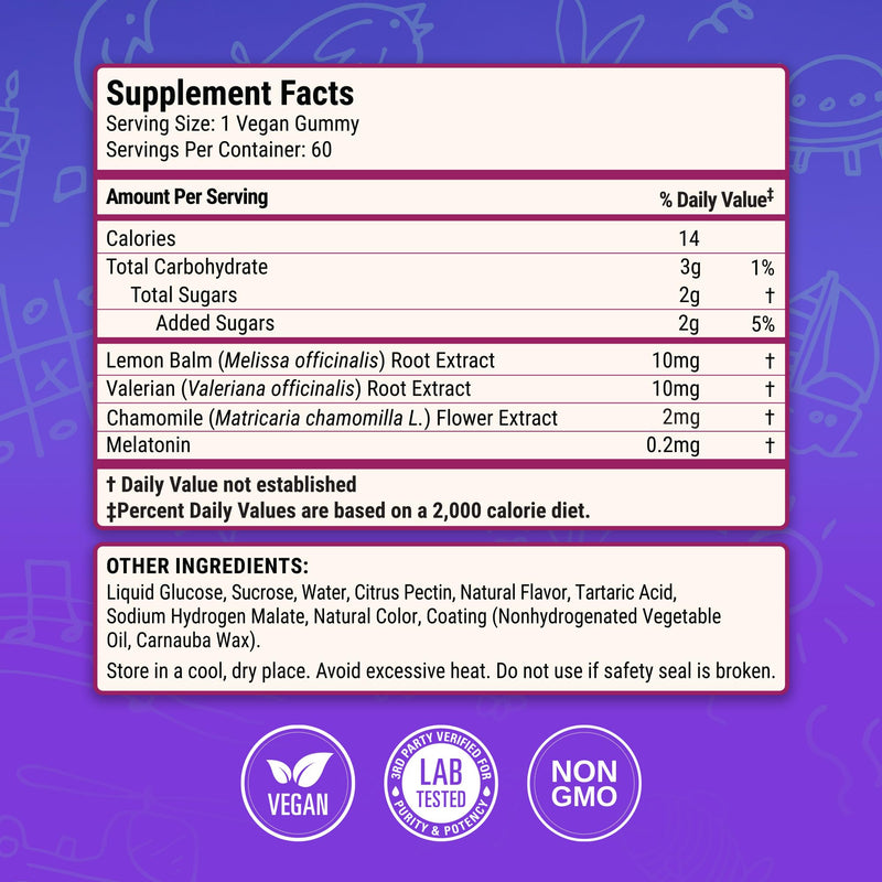 Luna Kids Sleep Gummies – Non-Habit Melatonin for Children, Mixed Berry (60 Vegan Gummies)