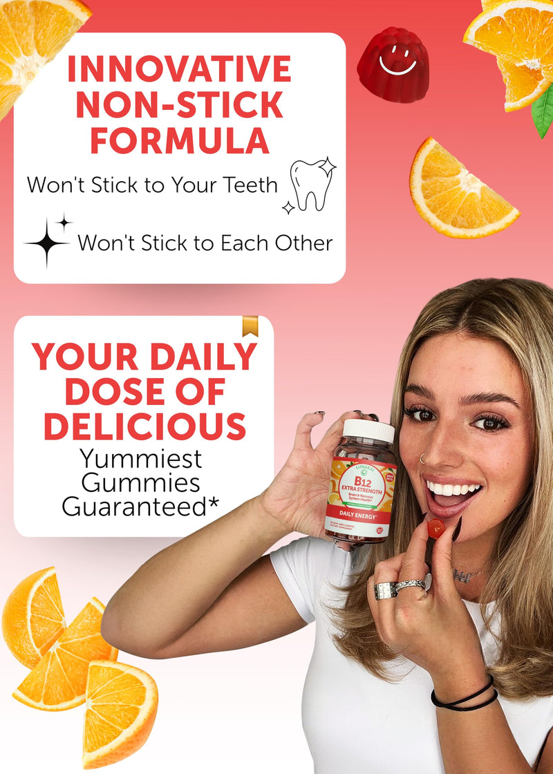 Lunakai Vitamin B12 + D3 Gummies Bundle – 3000 mcg B12, 1000 IU D3 | Gluten Free, Non-GMO