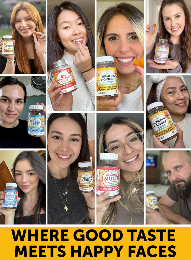 Lunakai USA Made Turmeric Gummies with Ginger & BioPerine – High Absorption, Joint & Immune Support (60ct)