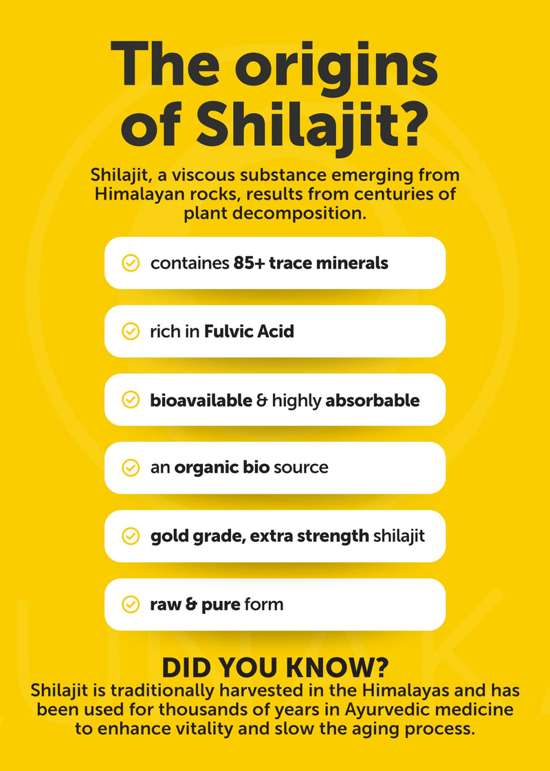 Lunakai USA Made Shilajit Capsules with Ashwagandha & Cordyceps – Extra Strength 60ct