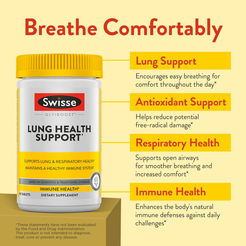 Swisse Lung Detox & Cleanse | Lung Support, Immune Health, 90 Tablets