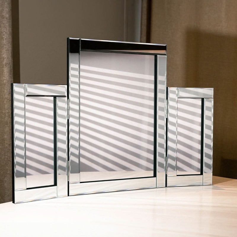 Luxury Tri Fold Dressing Table Mirror Freestanding Vanity Mirror
