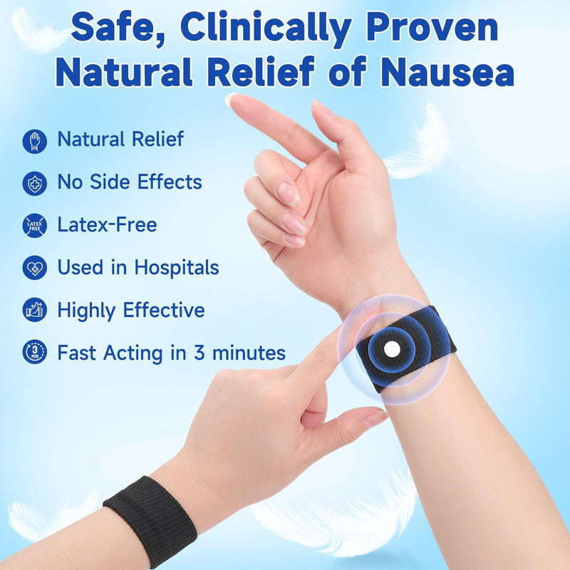LYJEE Motion Sickness Bands – Drug-Free Nausea Relief for Adults, Kids & Pregnancy | Seasickness & Travel Wristbands