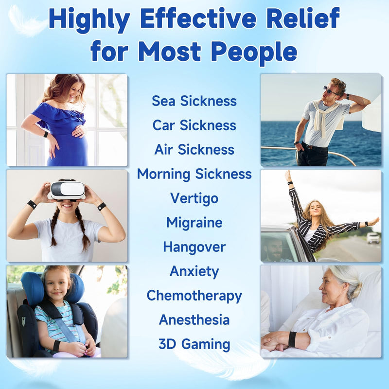 LYJEE Motion Sickness Bands – Drug-Free Nausea Relief for Adults, Kids & Pregnancy | Seasickness & Travel Wristbands