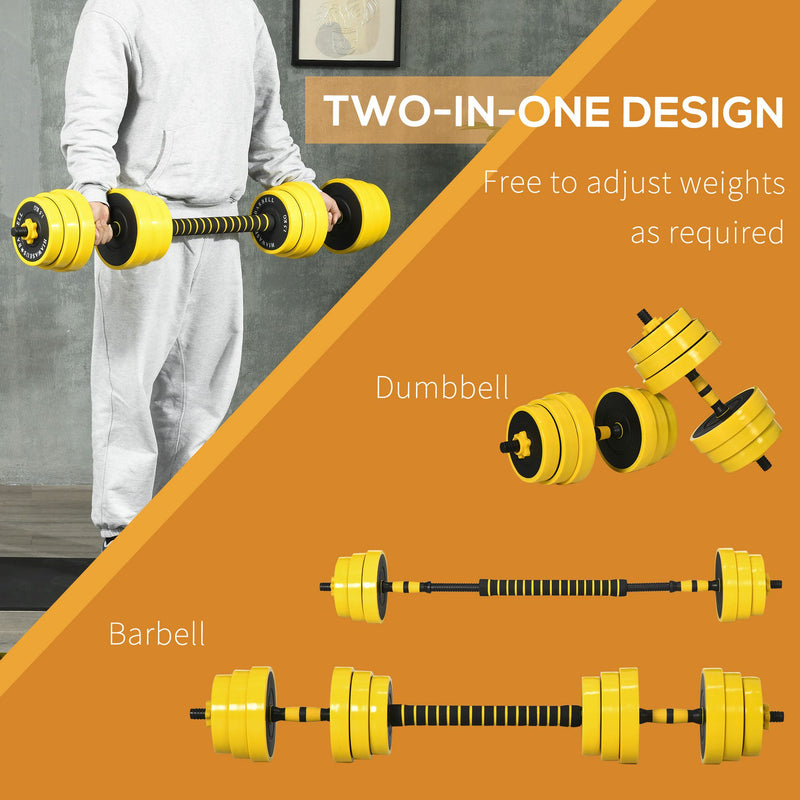 25KG Barbell & Dumbbell Set Fitness Exercise Home Gym Plate Bar HOMCOM