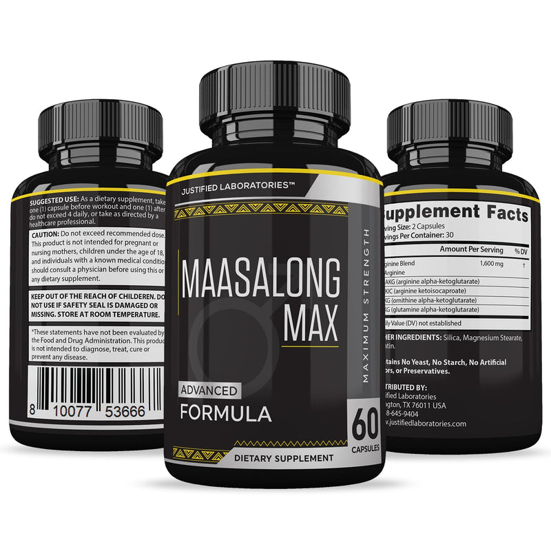 Maasalong Max 1600MG – Advanced Men's Health Formula | Justified Laboratories