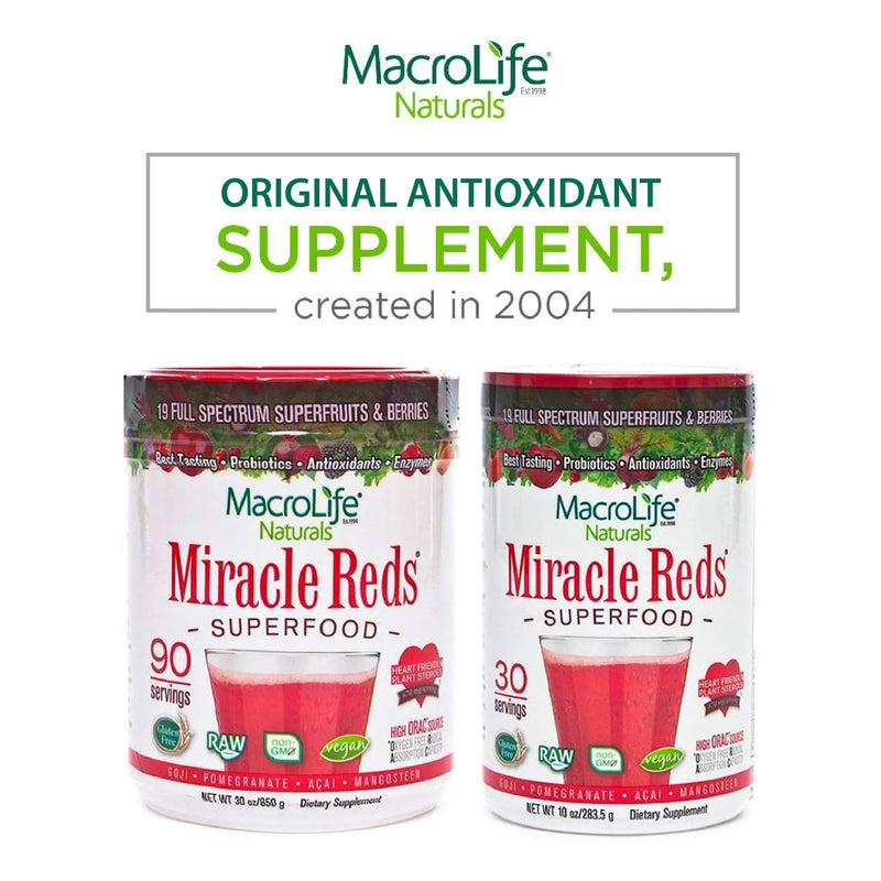 MacroLife Naturals Miracle Reds – 19-Superfruit Powder with Probiotics & Enzymes