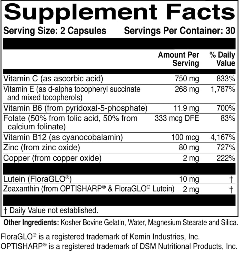 MacularProtect AREDS 2 Formula – Eye Health Vitamin & Mineral Supplement (60 Capsules) | Lutein, Zeaxanthin, B Vitamins