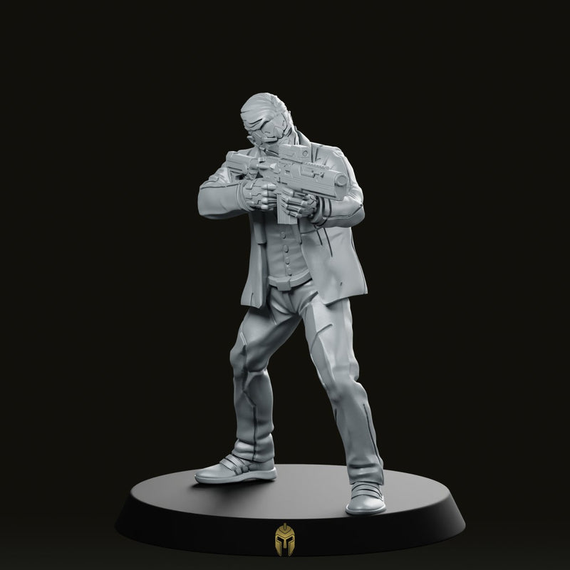 Maddox 02 Cyberpunk Miniature Tactical Rifleman Operative