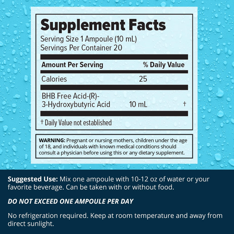 Dr. Boz Pucker UP! Clear Ketones – 20 Packets | Fast-Acting Liquid BHB for Energy & Clarity, Made in USA