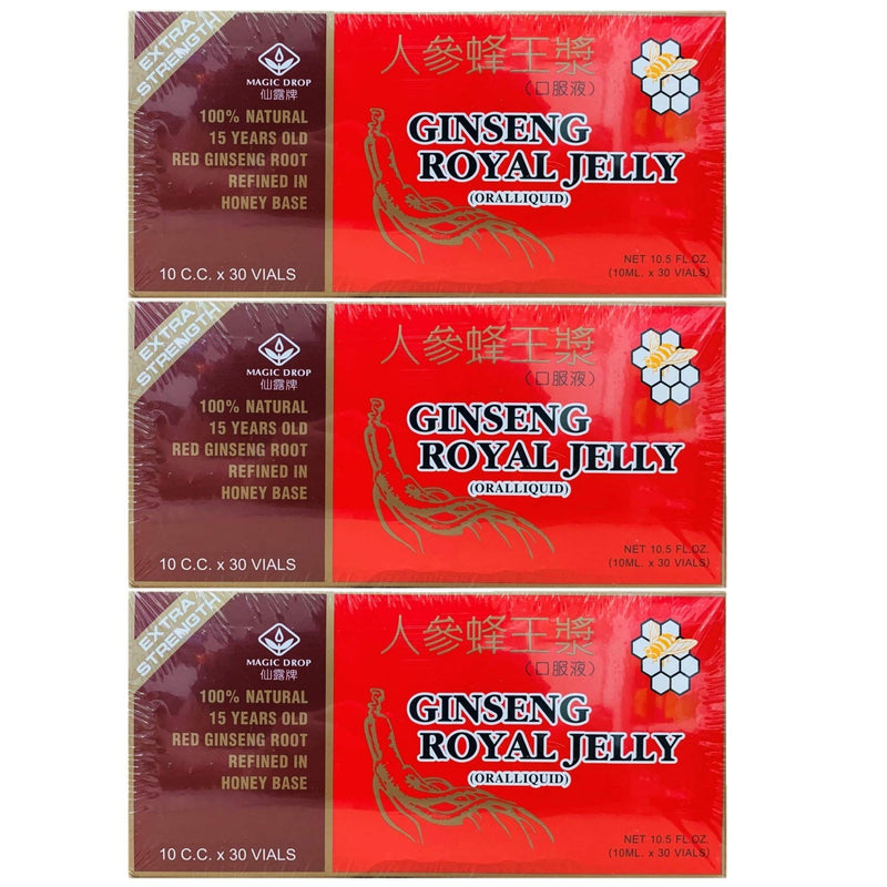 3 Boxes Magic Drop Ginseng Royal Jelly – 90 Vials (30 Vials/Box)