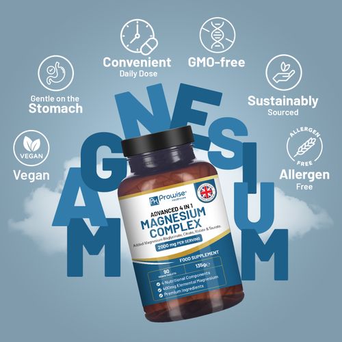 Magnesium Glycinate Complex 4 in 1 - 2000mg per serving | Precise 400mg Elemental Magnesium dose - InStock