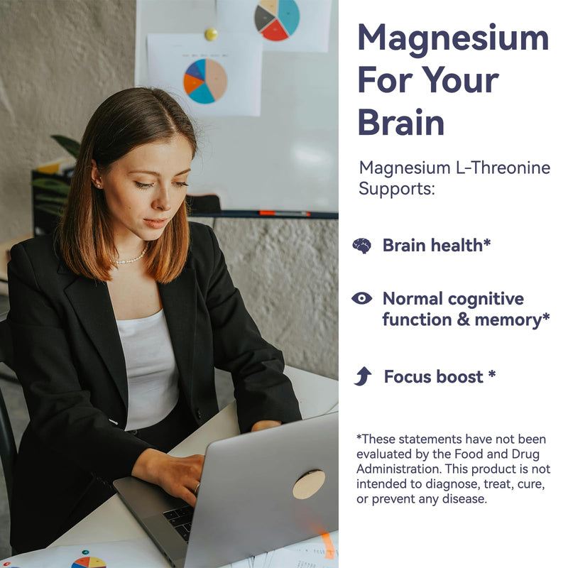 Magnesium L-Threonine, High Absorption Magnesium Supplement,1900mg Magnesium Threonine for Brain Health, Memory Support, Gluten Free, Non-GMO,90 Vegan Capsules