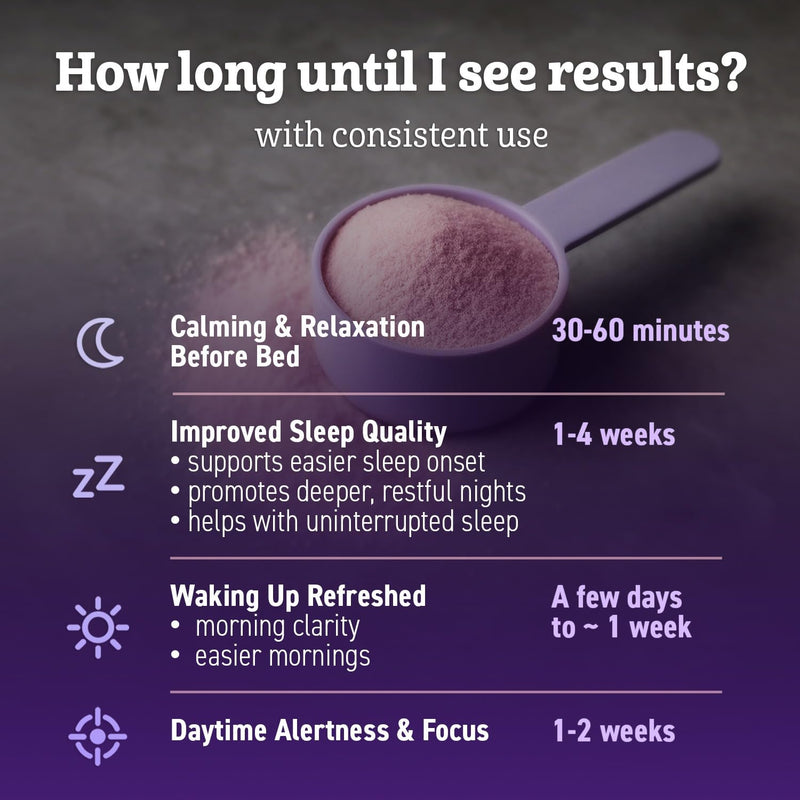 Magnesium Sleep Powder – Melatonin-Free Night Drink | Glycinate + GABA & L-Theanine