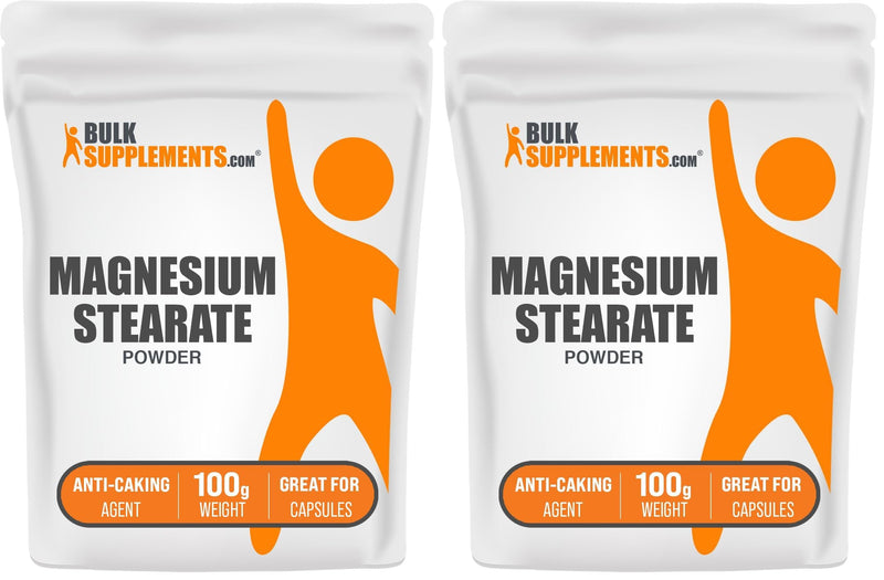 BulkSupplements Magnesium Stearate Powder – Anti-Caking, Flowing Agent & Filler, Food Grade 100g (3.5 oz) Pack of 2