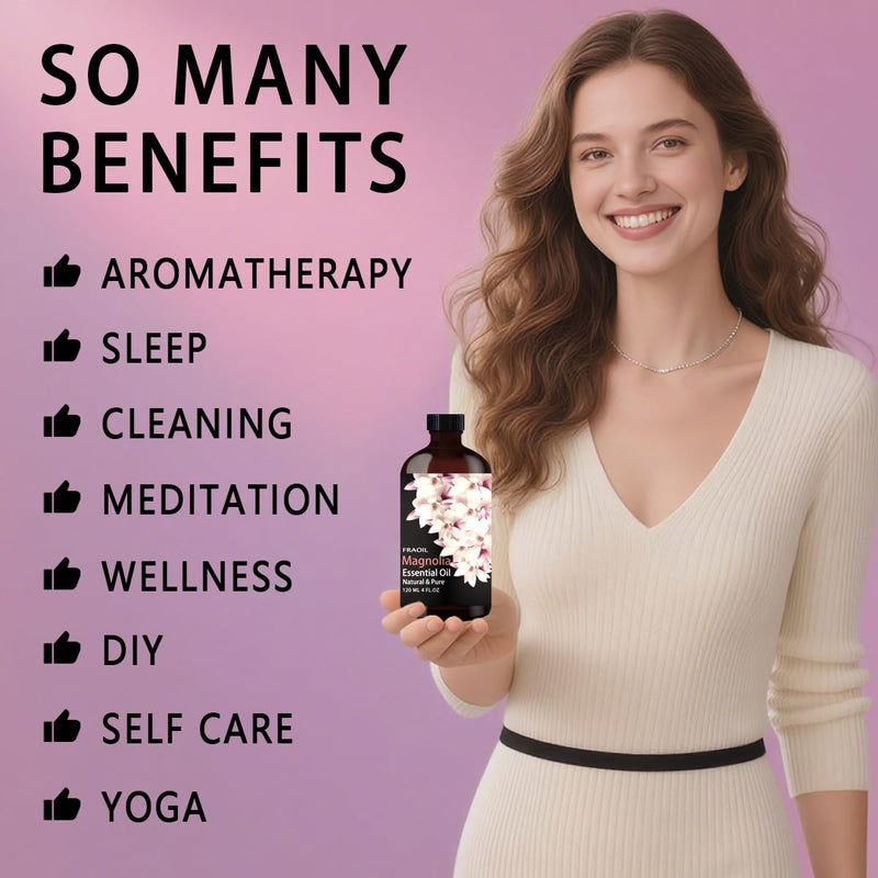 Magnolia Essential Oil - 4 oz (120 ml) for Diffuser, DIY, Candles & Gifts | FRAOIL