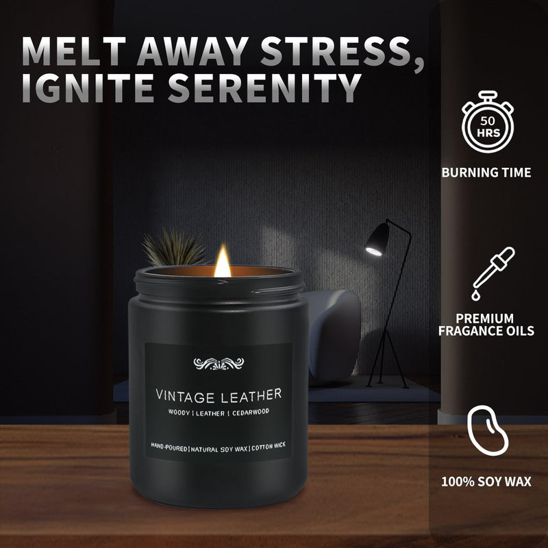 6-Pack Men's Aromatherapy Candles Gift Set - 42 oz, 300-Hour Long-Lasting Scent