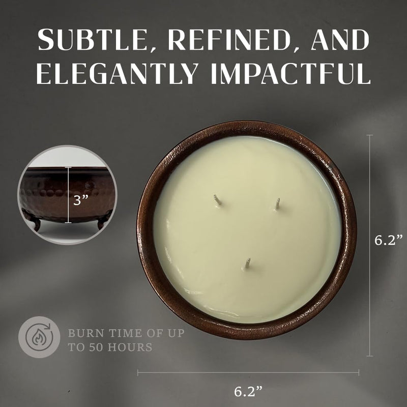 Dough Bowl Candle Co. Mahogany Teakwood 3-Wick Scented Candle – Men Cave