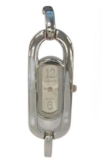 Luisant Ladies Fashion Duel Oval Silver Dial Silver Steel Bracelet Strap Watch - CLEARANCE NEEDS RE-BATTERY