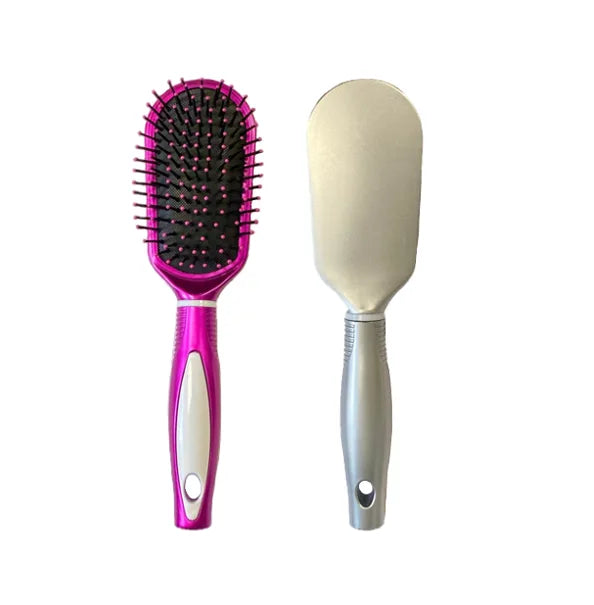 Plastic Rounded Rectangular Hair Brush Assorted Colours