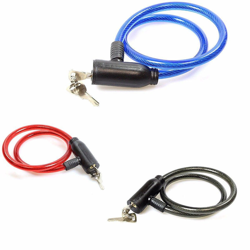 Bicycle Bike Lock With Keys Assorted Colours