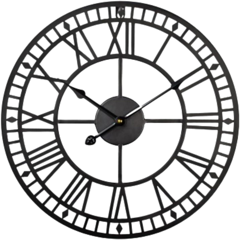 DOUBLE EDGE 47CM CLOCK - BLACK
