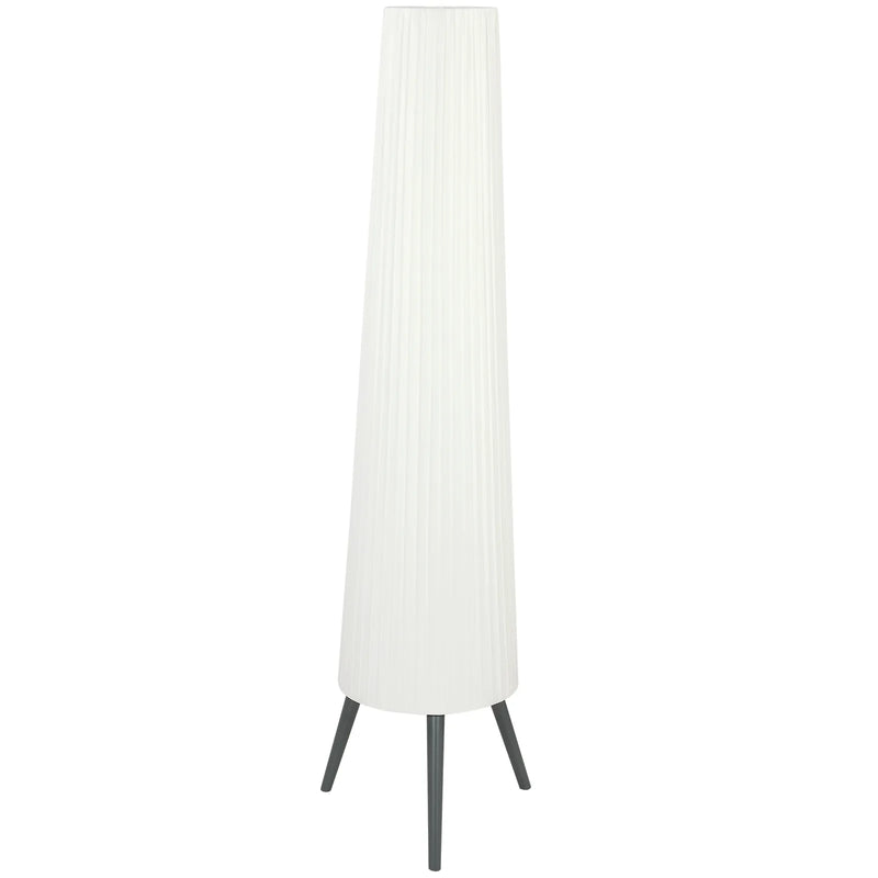 HOMCOM Dimmable Tripod Floor Lamp with Foot Switch, Nordic Standing Lamp with Fabric Shade, 153cm, White and Grey